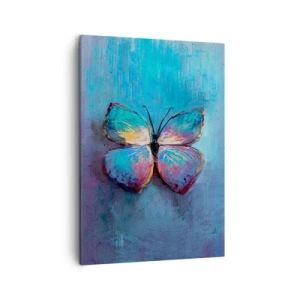 Quadro su tela - Stampe su Tela - Farfalla colorata su sfondo blu - 50x70cm - In tutta la bellezza - Decorazione murale moderna per soggiorno e camera da letto ARTTOR