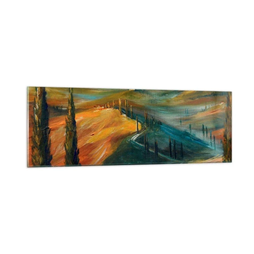 Quadro su vetro - Paesaggio toscano - 90x30 cm
