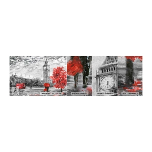 Campione di Fotomurale Premium Sand - Un giorno eccitante - Città, Londra, Architettura - 100x30 cm