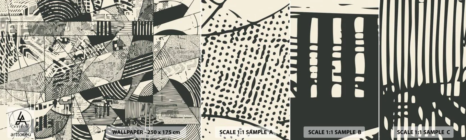 Campione Di Fotomurale Standard Eco - Dinamica della contemporaneità - Astrazione, Vintage ▾, Grafica - 100x30 cm