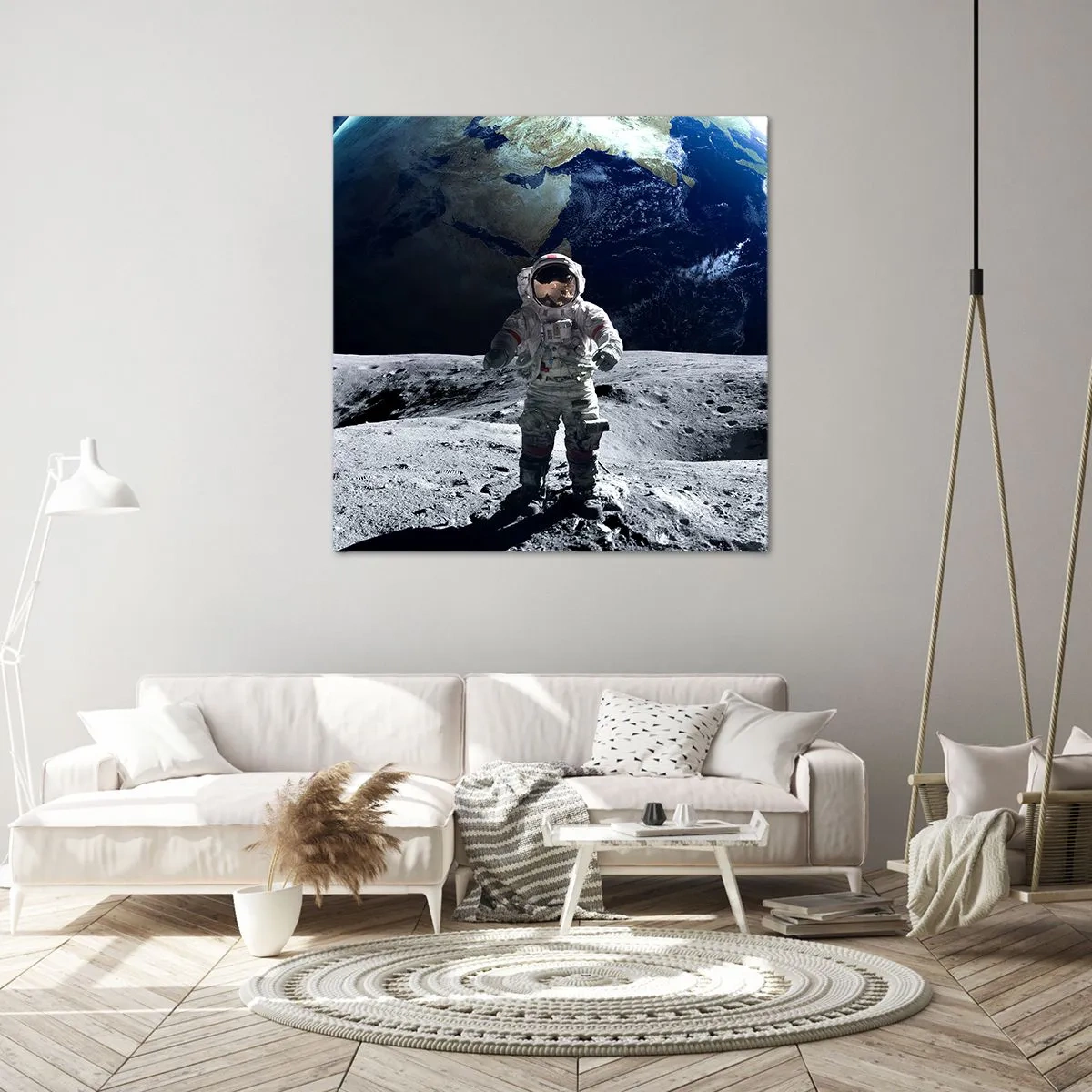 Quadro su tela - Stampe su Tela - Saluti dalla luna - 70x70 cm