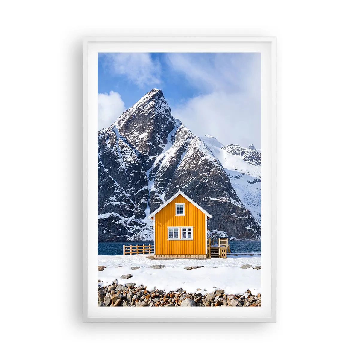 Poster in cornice bianca - Vacanze scandinave - 61x91 cm