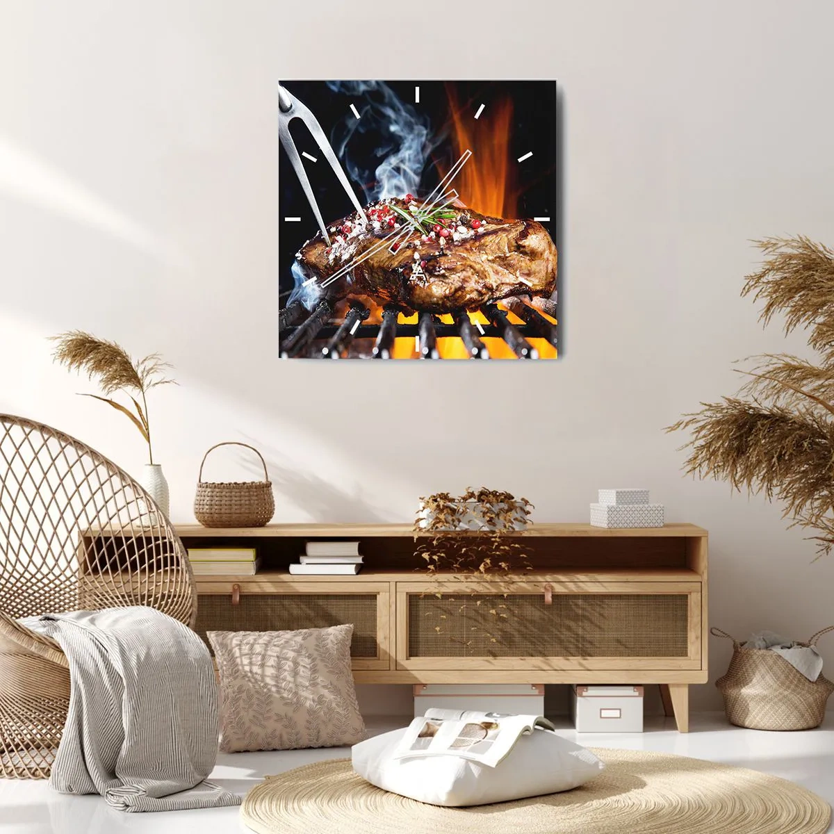 Orologio da parete - Orologio in Vetro - Succosa e profumata - 40x40 cm