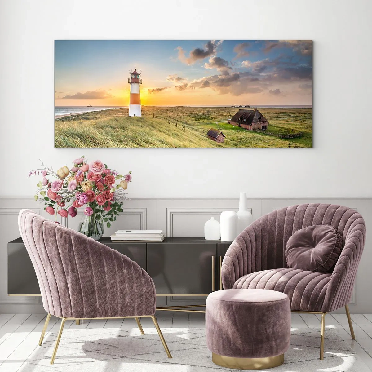 Quadro su vetro - Tra le onde - 90x30 cm