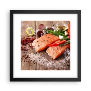 Poster in cornice nera - Avventura norvegese in cucina - 30x30 cm