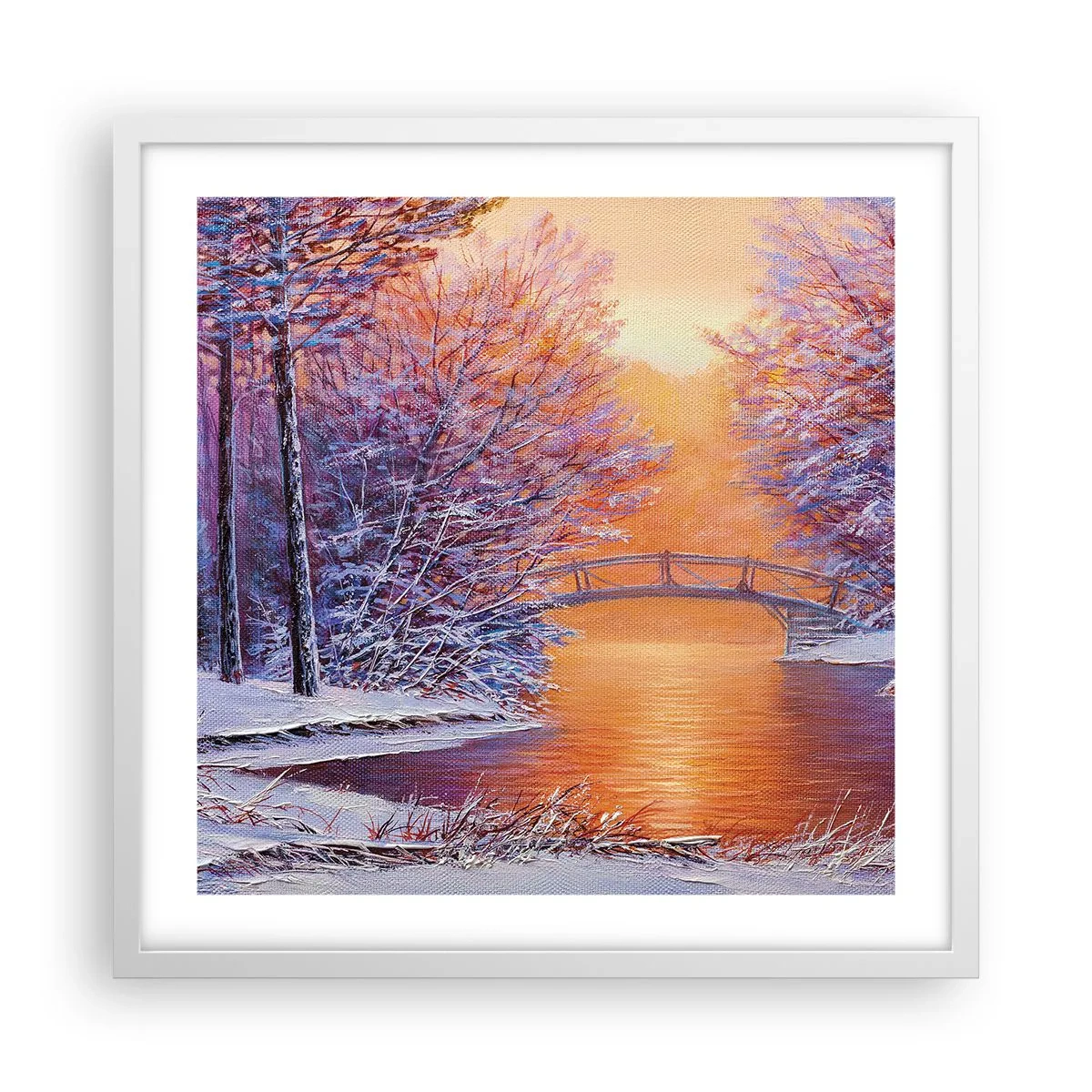 Poster in cornice bianca - Incontriamoci qui - 50x50 cm