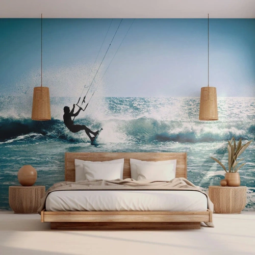 Fotomurali Premium Sand - Fatti sollevare - Sport, Kitesurf, Mare - 350x256 cm