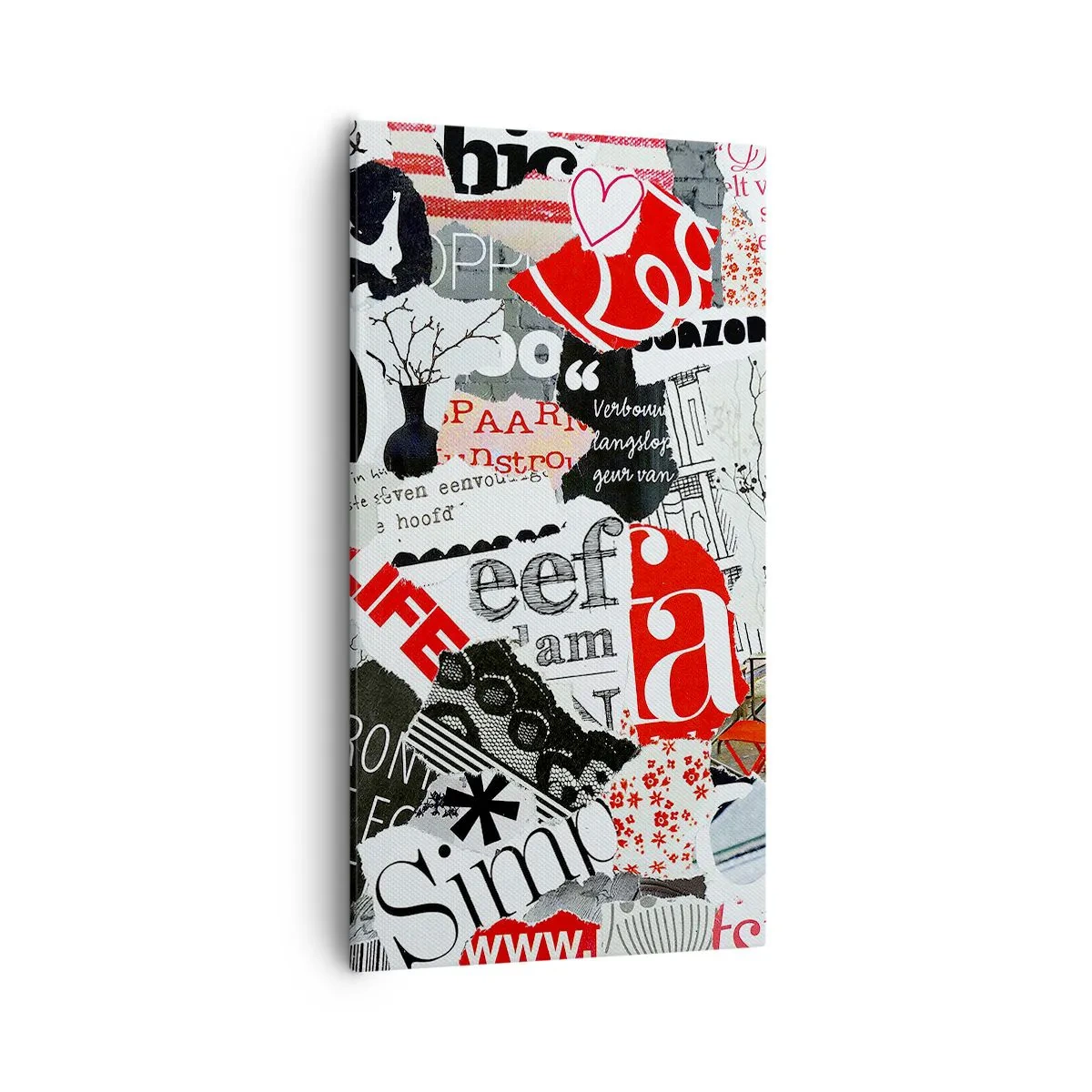 Quadro su tela - Stampe su Tela - Collage hipster - 55x100 cm