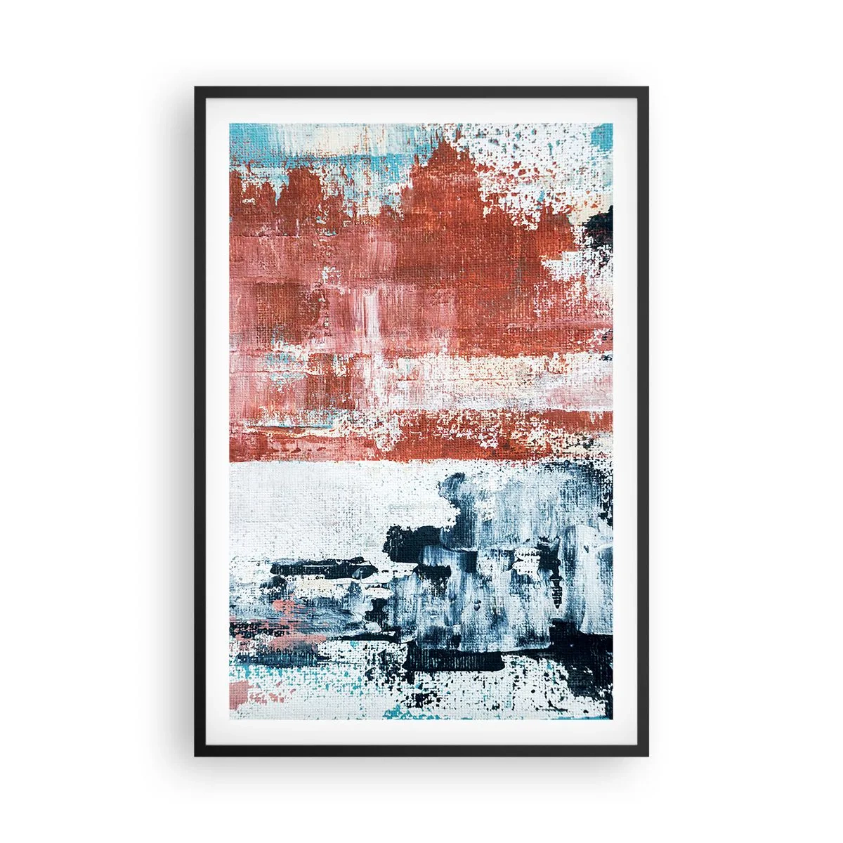Poster in cornice nera - Astratto in due metà - 61x91 cm