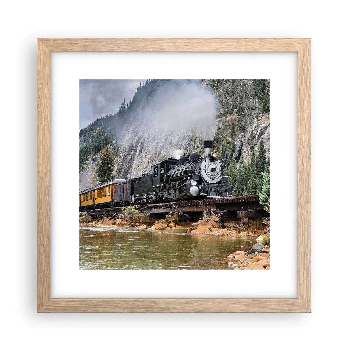 Poster in cornice rovere chiaro - Dove andiamo? - 30x30 cm