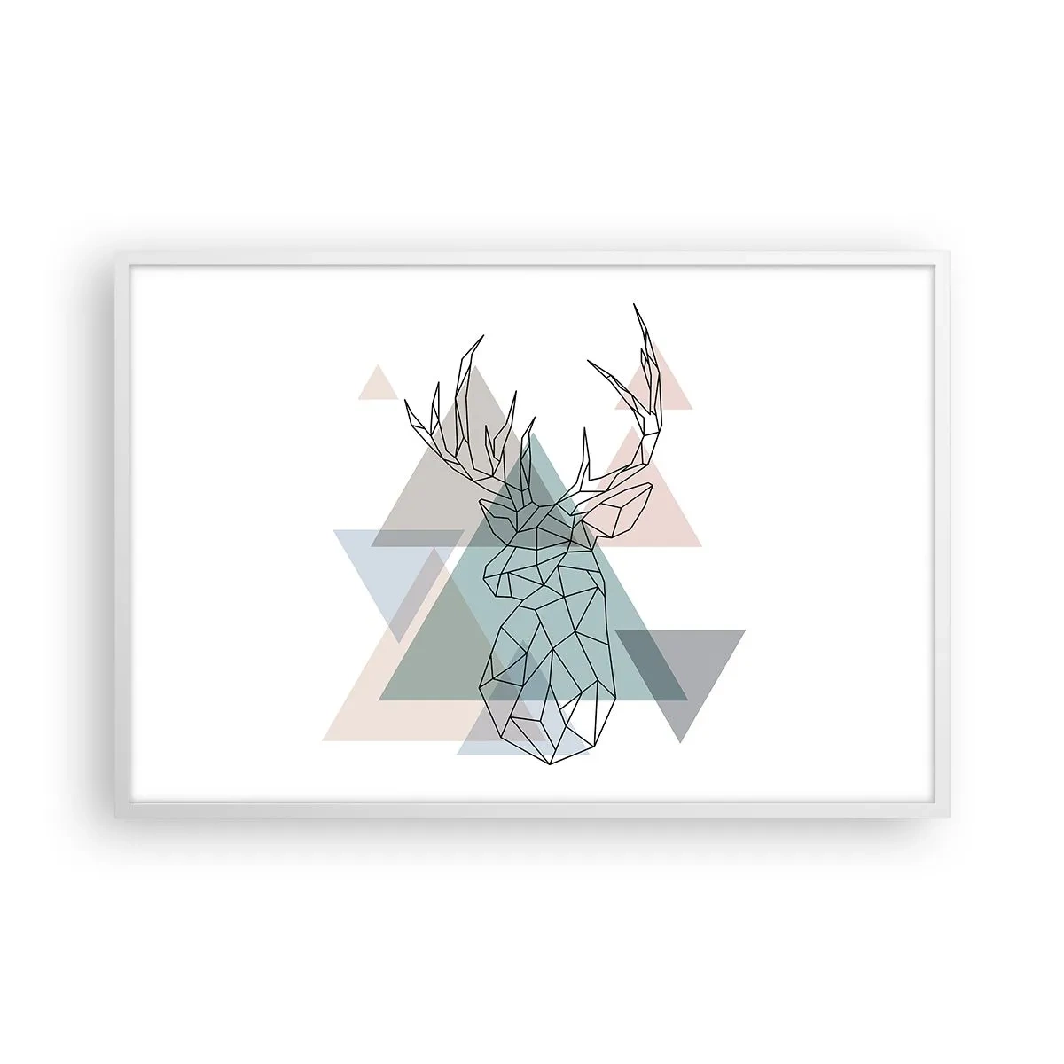 Poster in cornice bianca - Nel bosco geometrico - 91x61 cm