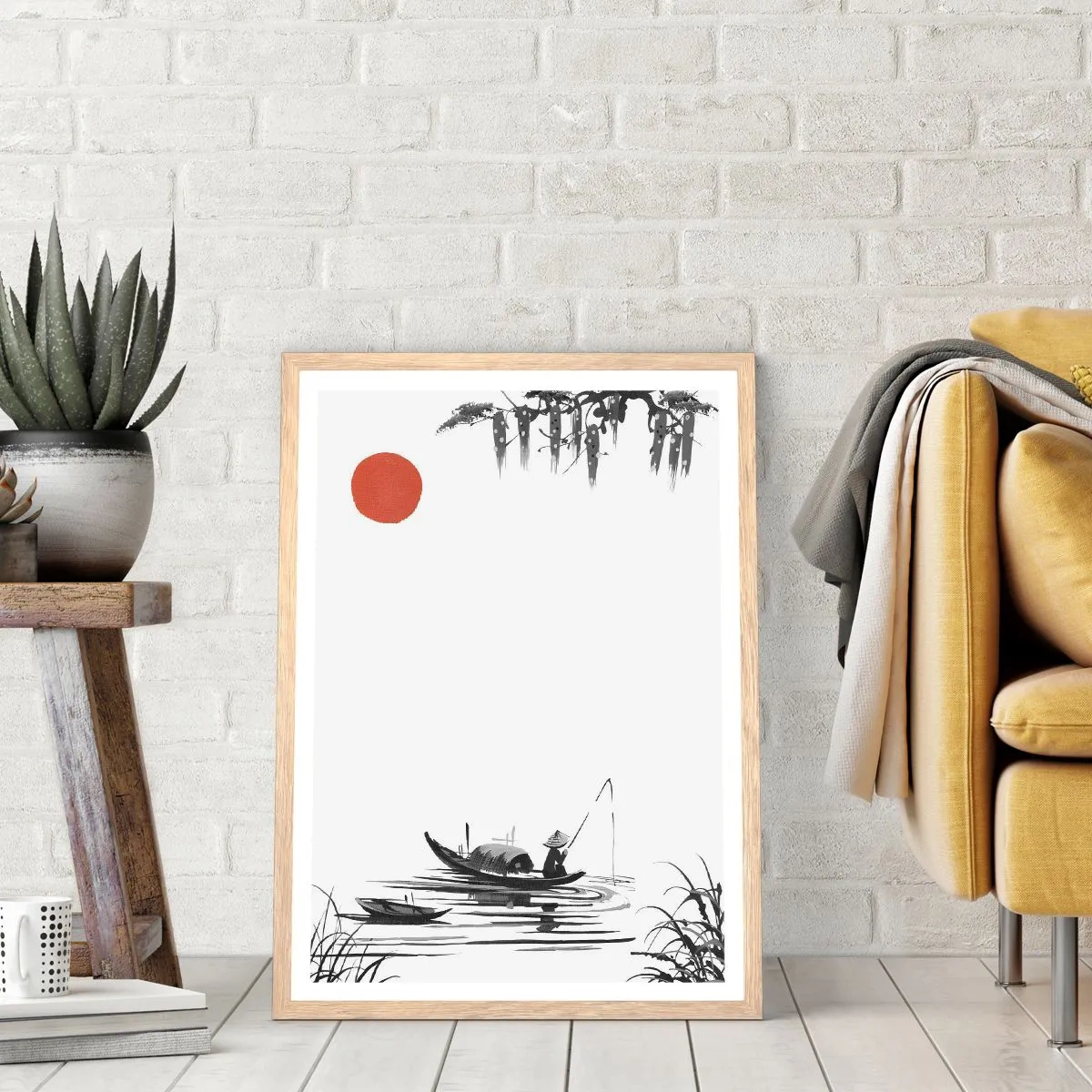 Poster in cornice rovere chiaro - Pomeriggio asiatico - 40x50 cm