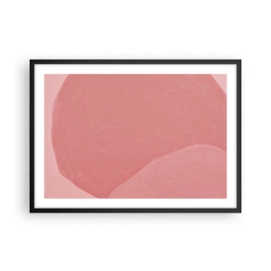 Poster in cornice nera - Delicata astrazione nei toni del rosa, forme organiche e minimalismo - 70x50cm - Composizione organica in rosa - Decorazione murale moderna per soggiorno e camera da letto ARTTOR