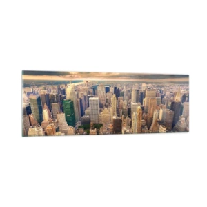 Quadro su vetro - Metropolis dorata - 90x30 cm