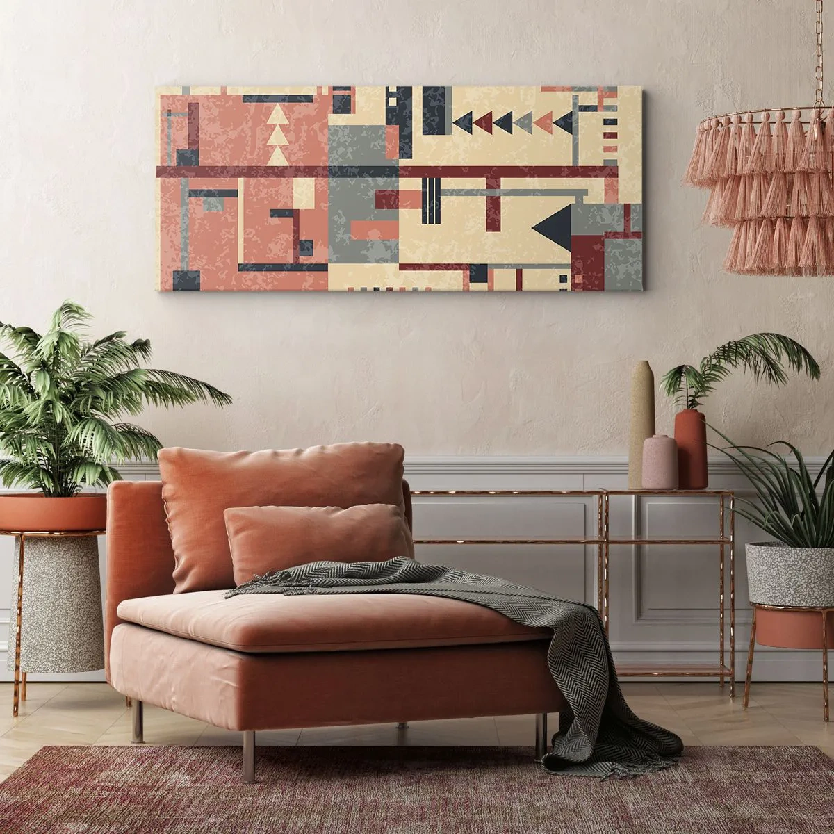 Quadro su tela - Stampe su Tela - Combinazione di orizzontali e verticali - 90x30 cm