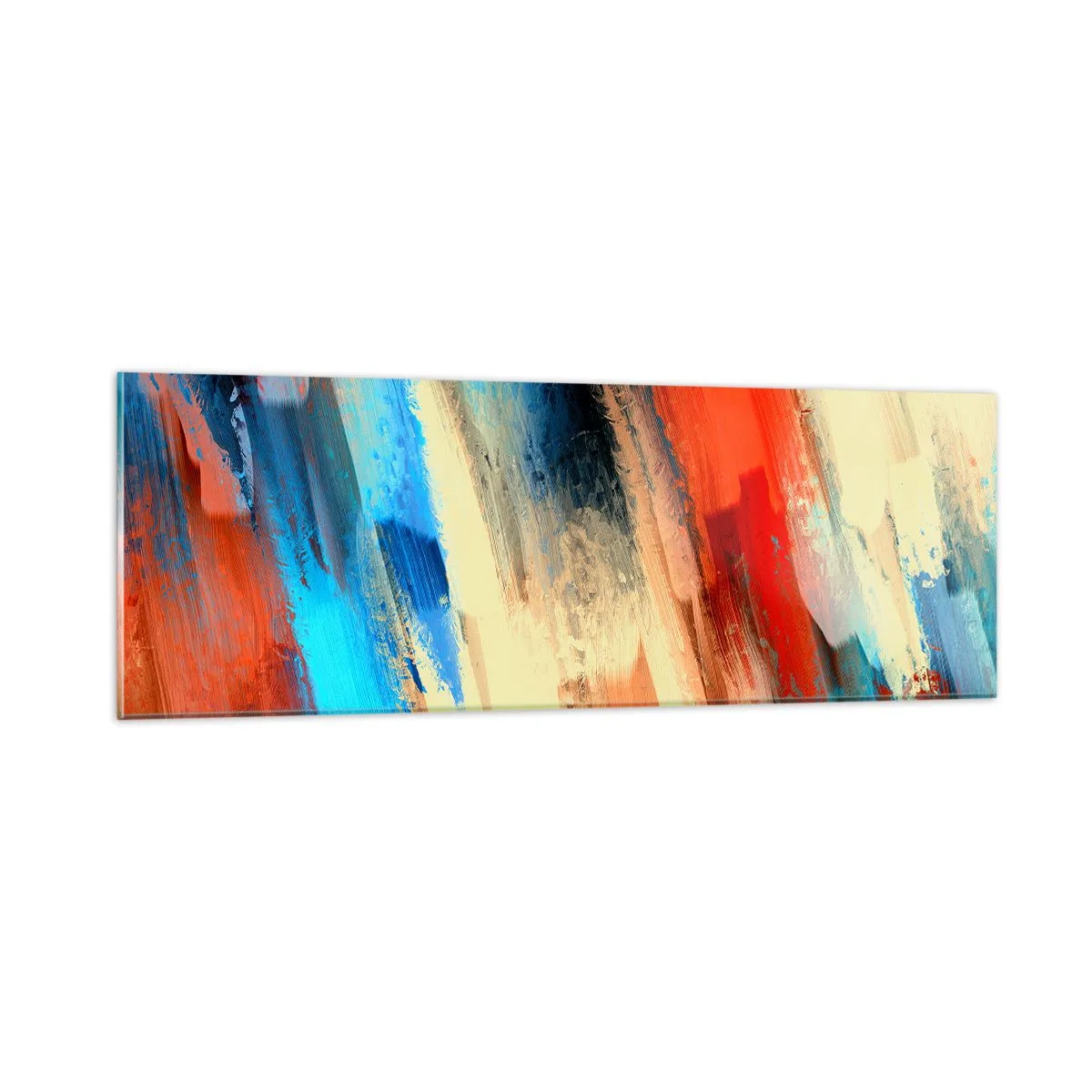 Quadro su vetro - Cascata di colori - 90x30 cm