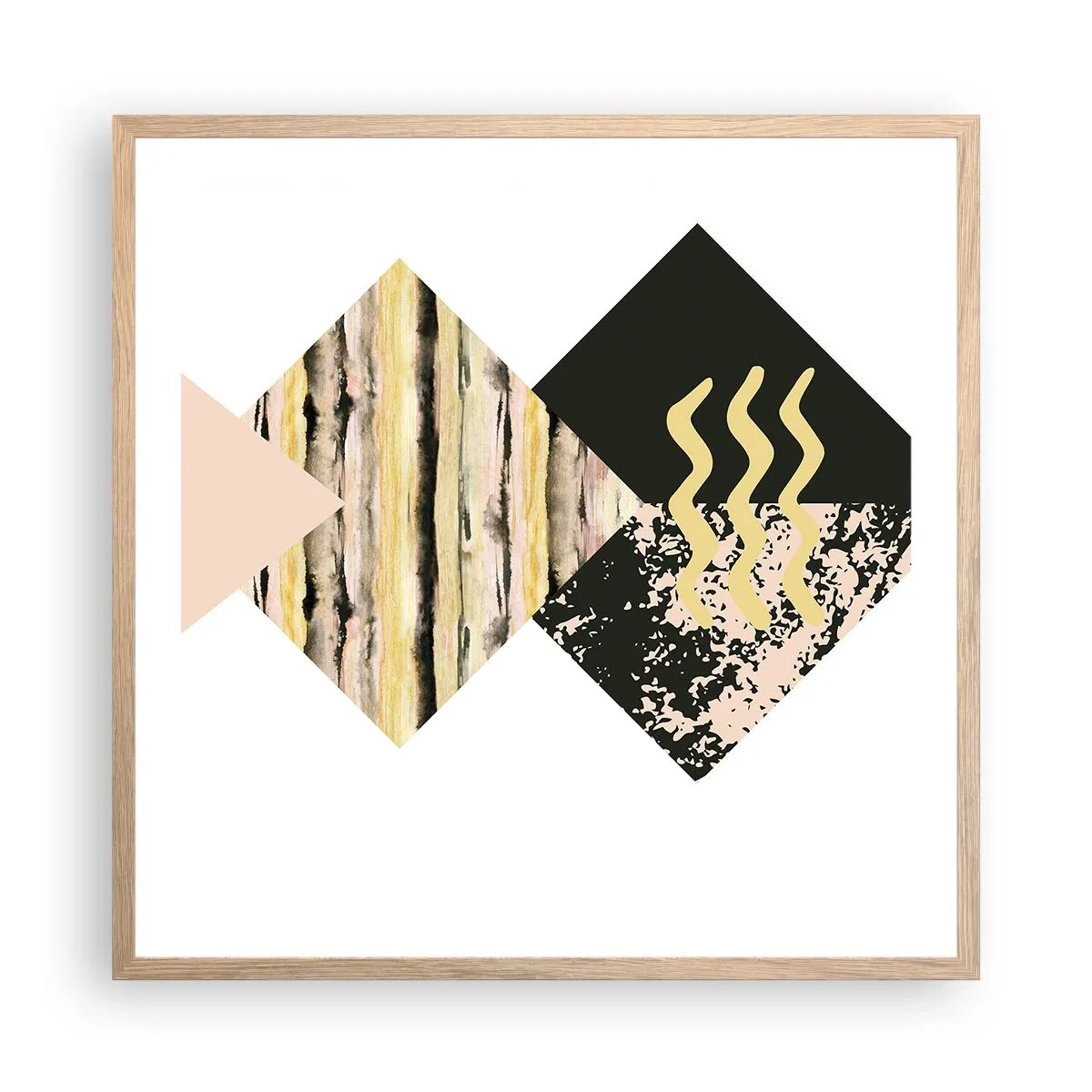 Poster in cornice rovere chiaro - Non è così facile - 60x60 cm