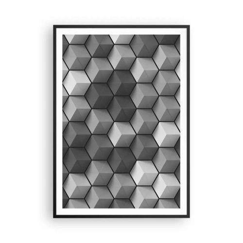 Poster in cornice nera - Puzzle cubista - 70x100 cm