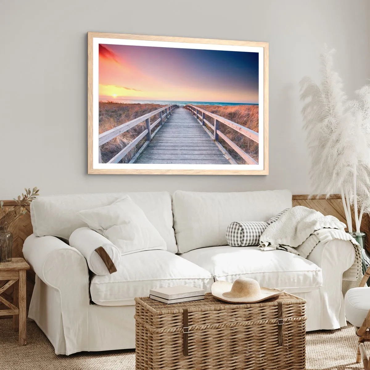 Poster in cornice rovere chiaro - Aurora serale baltica - 91x61 cm