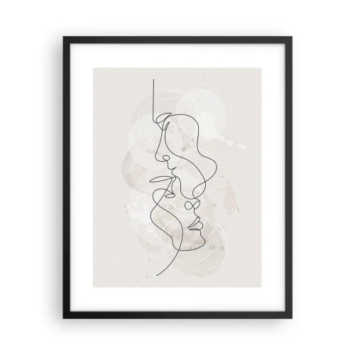 Poster in cornice nera - Intrecciati in un abbraccio - 40x50 cm