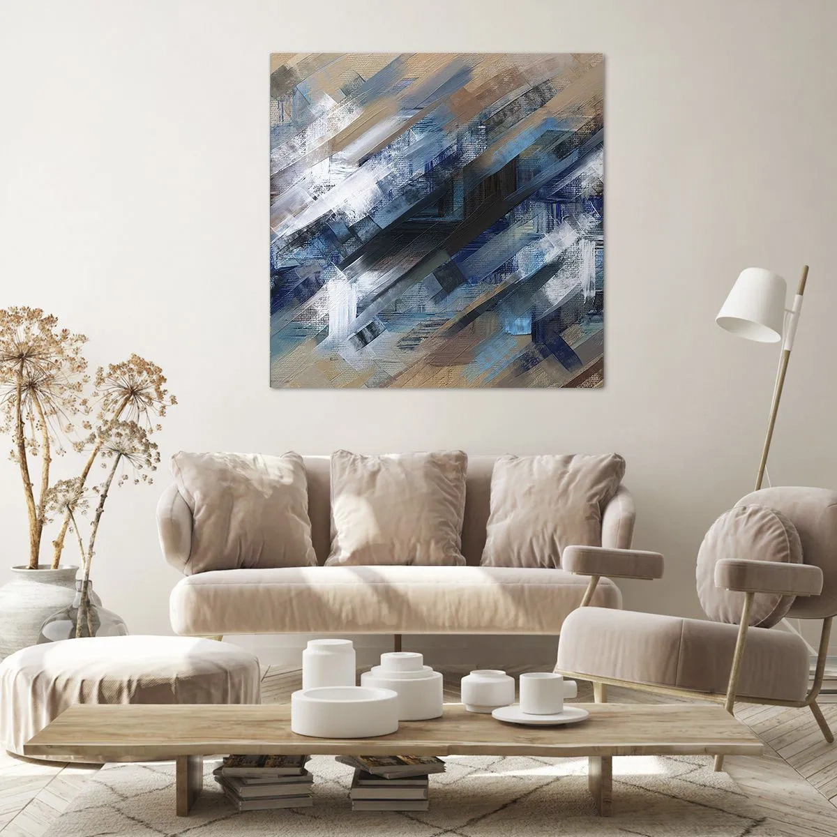 Quadro su tela - Stampe su Tela - Sulla diagonale blu - 30x30 cm