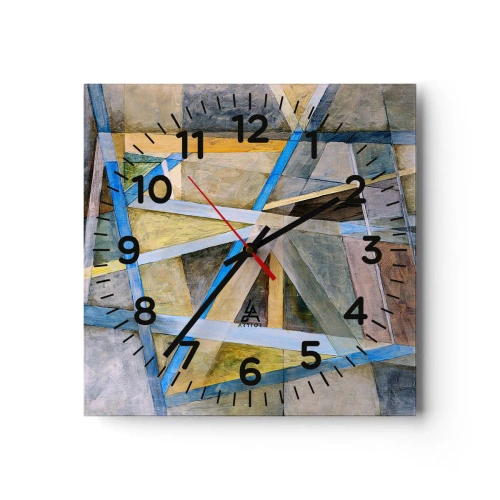 Orologio da parete - Orologio in Vetro - Dritto o obliquo? - 40x40 cm