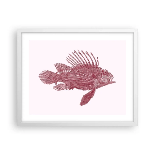 Poster in cornice bianca - Abitante di mari esotici - 50x40 cm