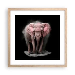 Poster in cornice rovere chiaro - Non pensare all'elefante rosa! - 40x40 cm