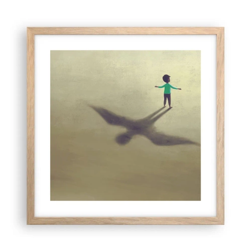 Poster in cornice rovere chiaro - Eroe del futuro - 40x40 cm