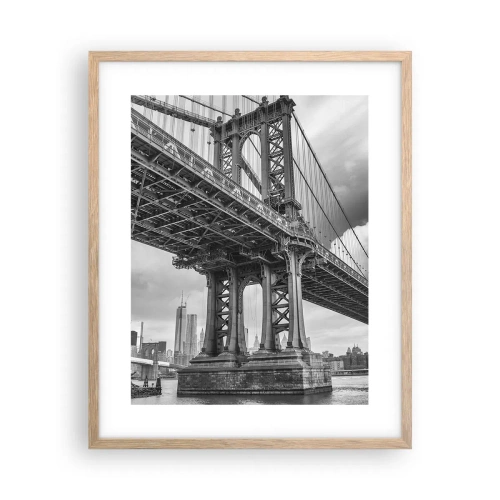 Poster in cornice rovere chiaro - Verso il cuore della città - 40x50 cm