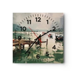 Orologio da parete - Orologio in Vetro - Imbevuto di luna fusa - 40x40 cm