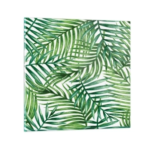 Quadro su vetro - Sotto un baldacchino verde - 70x70 cm