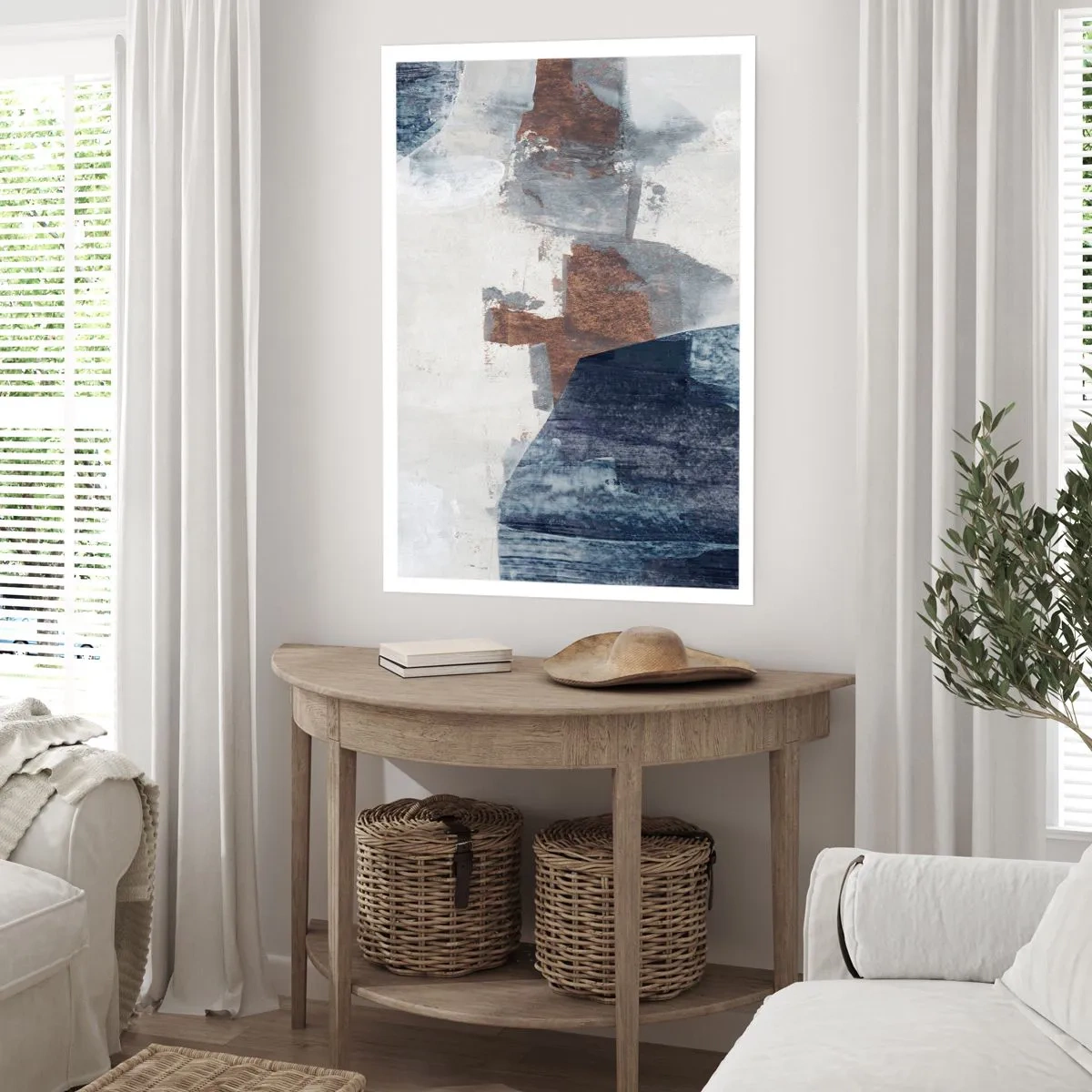 Poster - Forme blu e marroni - 61x91 cm