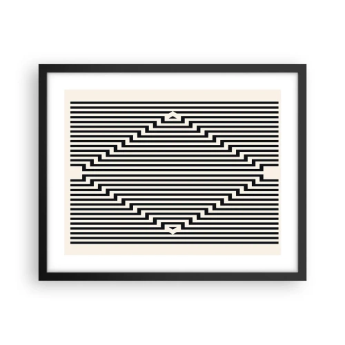 Poster in cornice nera - Illusione geometrica - 50x40 cm