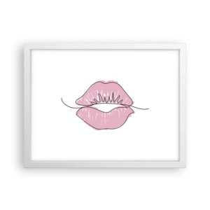Poster in cornice bianca - Pronti al bacio? - 40x30 cm
