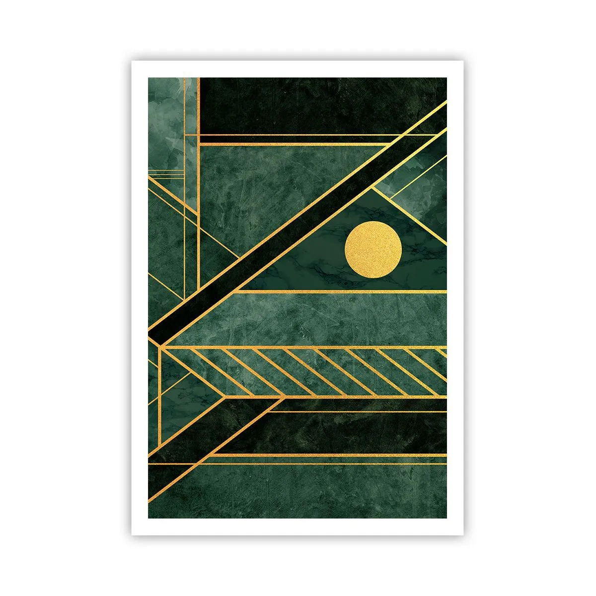 Poster - Dinamica di oro e azzurro - 70x100 cm