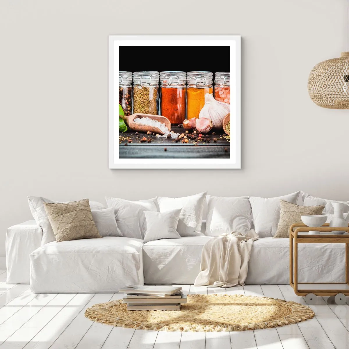 Poster in cornice bianca - Perché la vita abbia sapore - 40x40 cm