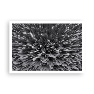 Poster - Struttura astratta in tonalità di grigio - 100x70cm - Spigolosità massima - Decorazione murale moderna per soggiorno e camera da letto ARTTOR