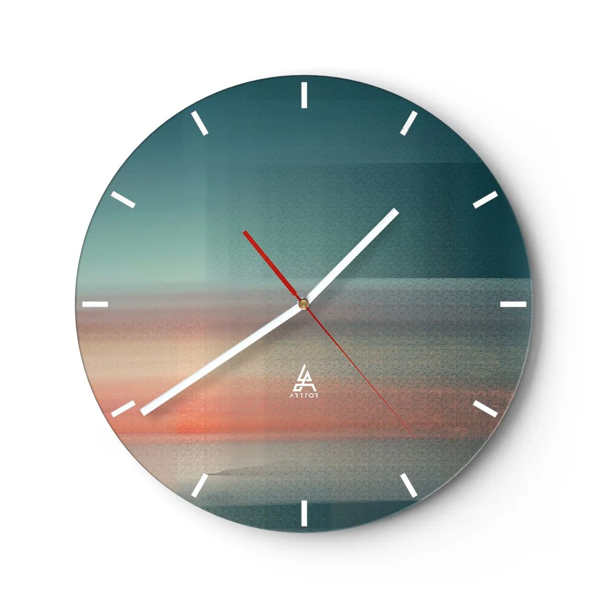 Orologio da parete - Orologio in Vetro - Astrazione: onde di luce - 40x40 cm