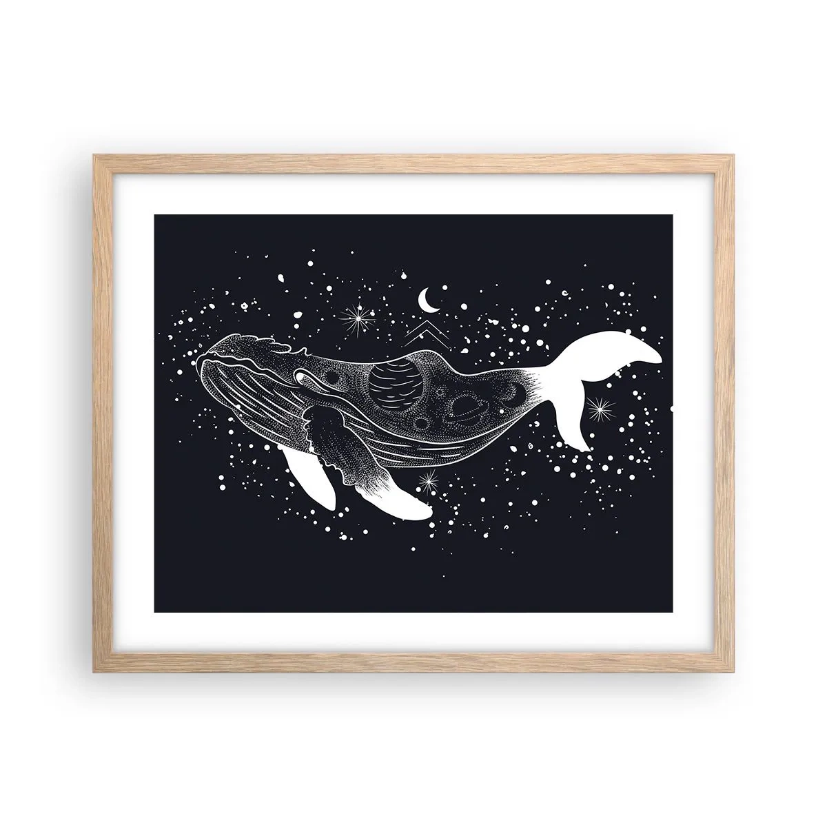 Poster in cornice rovere chiaro - Nell'oceano dell'universo - 50x40 cm