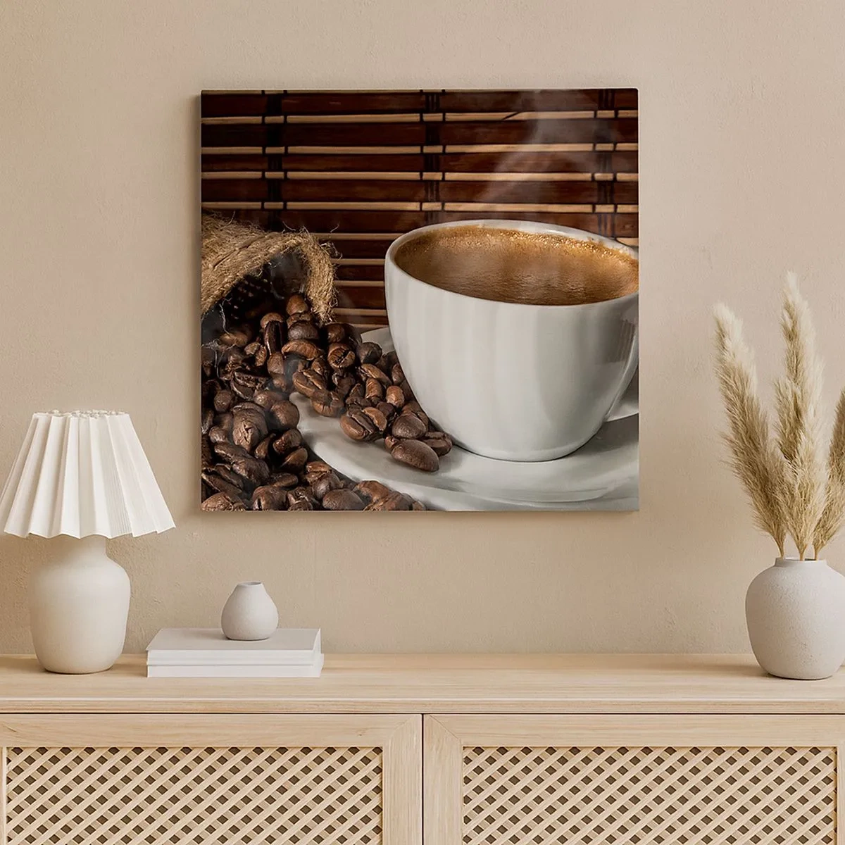 Quadro su tela - Stampe su Tela - Nero del carbone, trasparenza dell'ambra - 30x30 cm