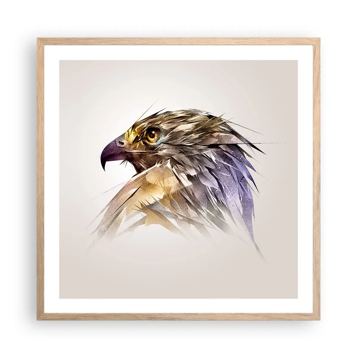 Poster in cornice rovere chiaro - Ritratto di guerriero - 60x60 cm