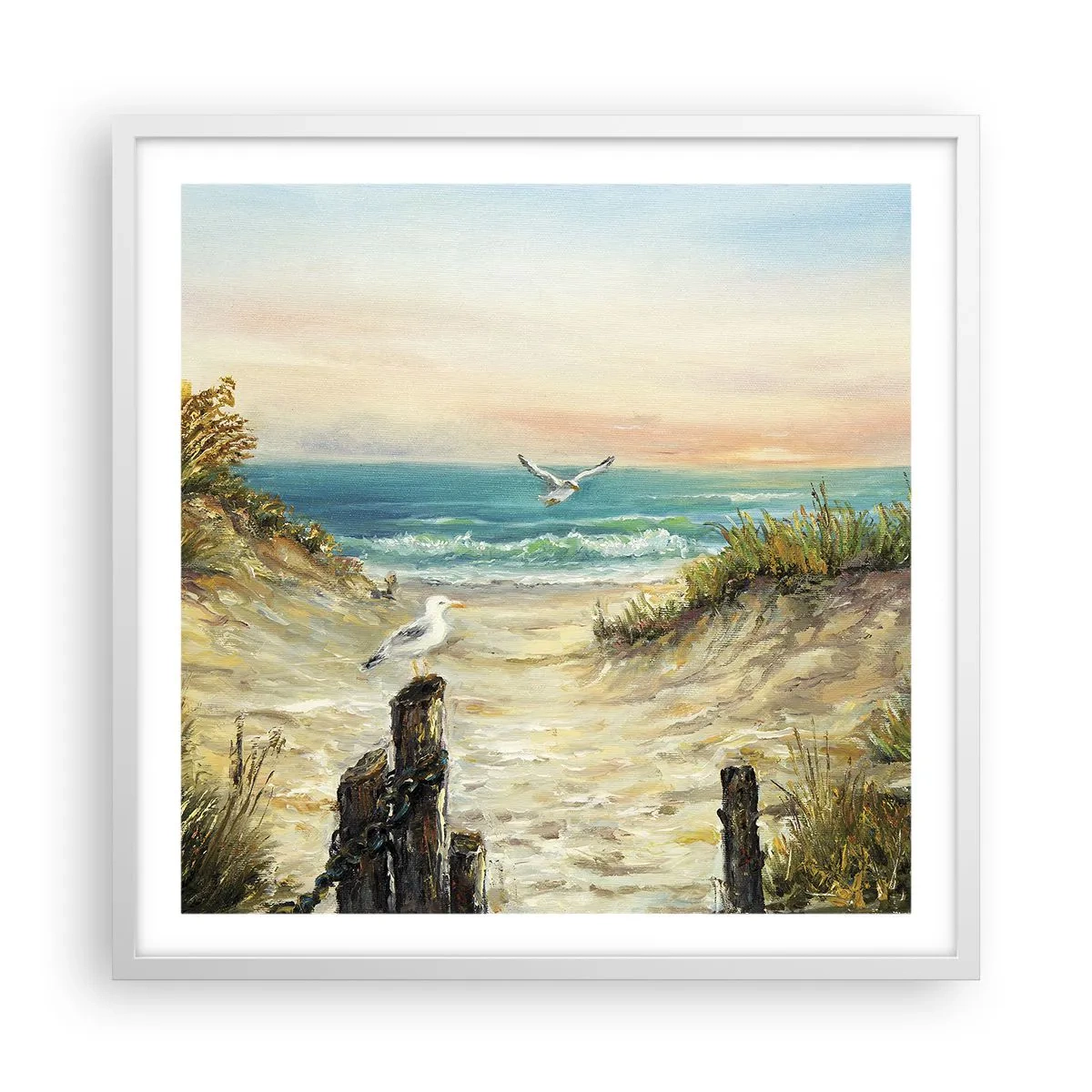 Poster in cornice bianca - Silenzio senza vento - 60x60 cm