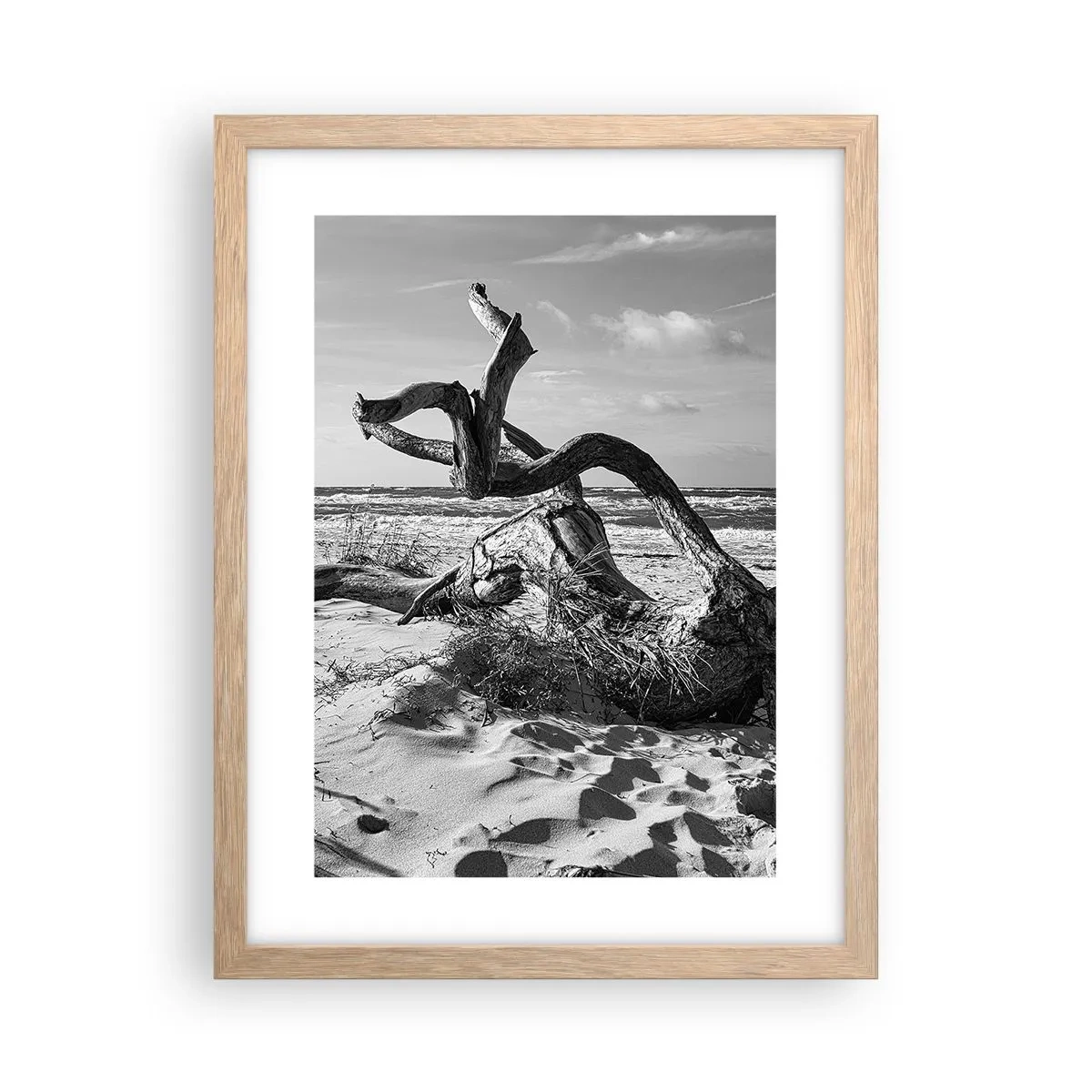 Poster in cornice rovere chiaro - Scolpito dal mare - 30x40 cm
