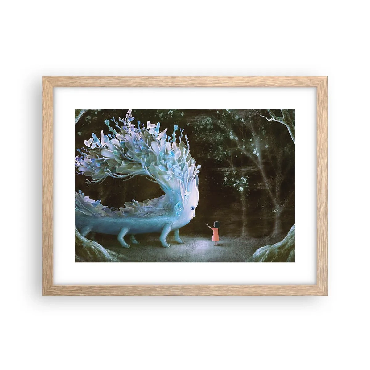 Poster in cornice rovere chiaro - Incontro fantastico - 40x30 cm