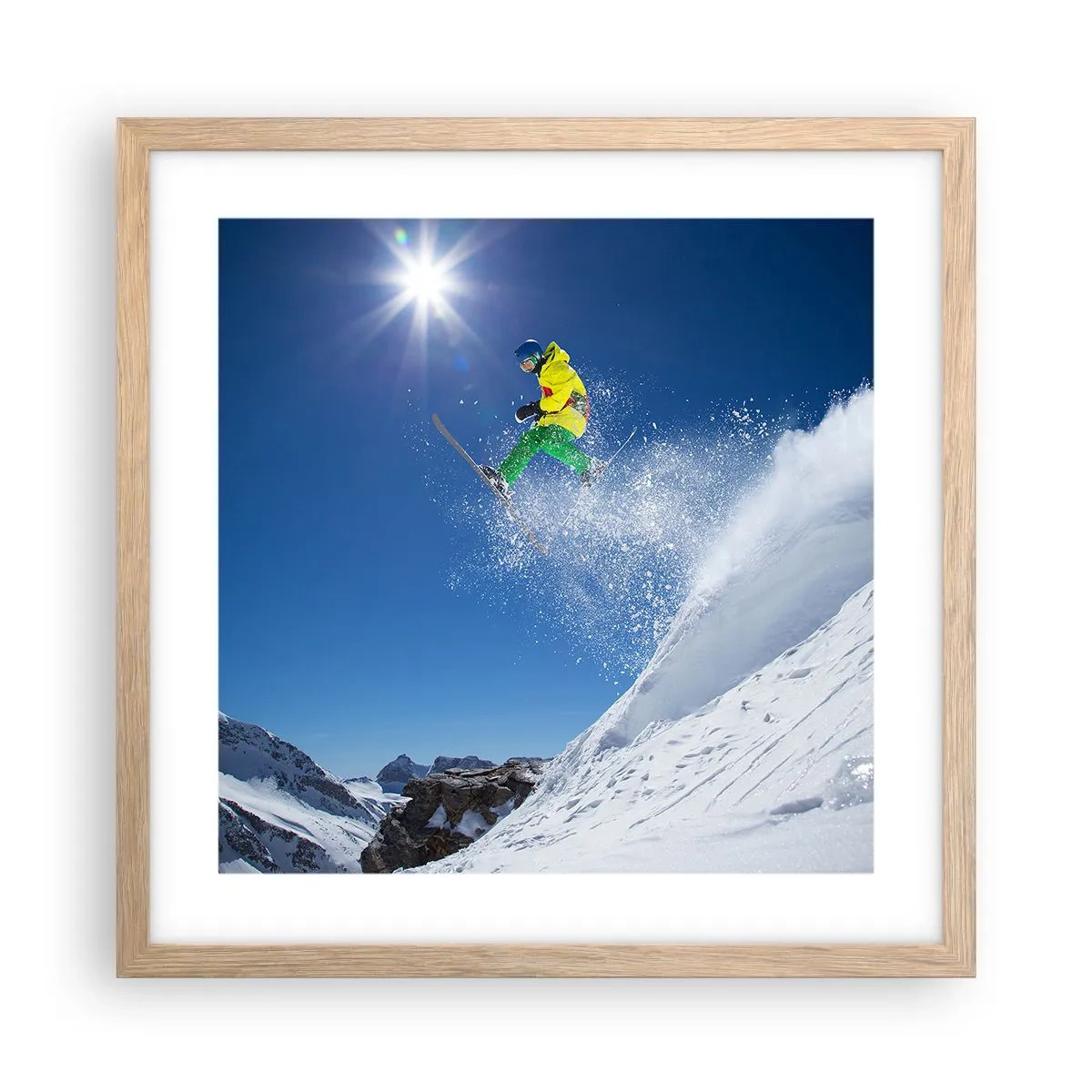 Poster in cornice rovere chiaro - Ballando con i monti - 40x40 cm