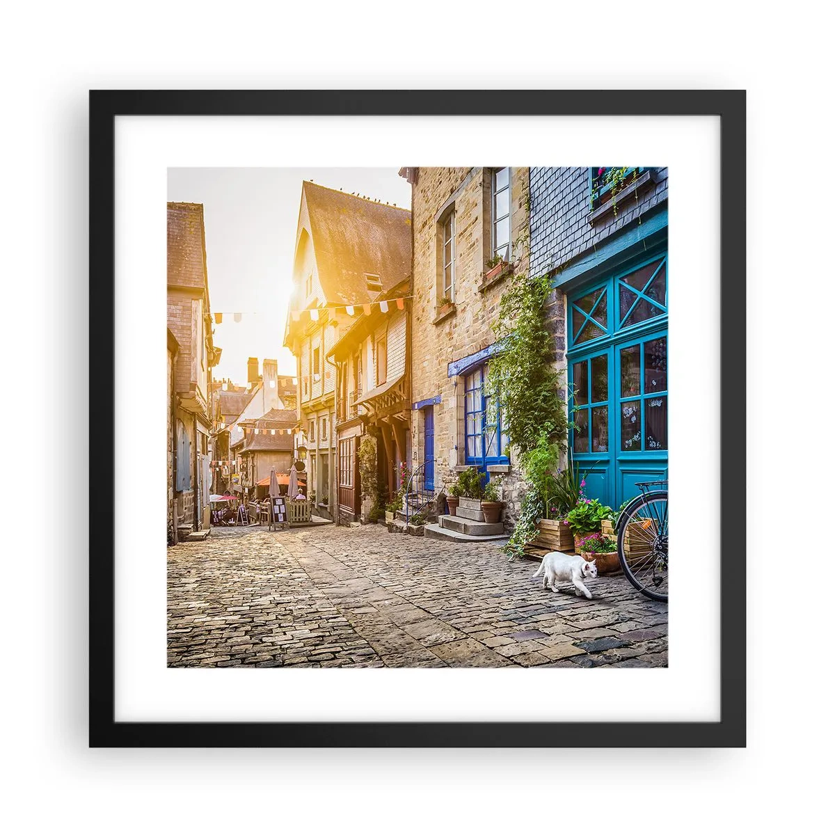 Poster in cornice nera - Lo spirito bianco della cittadina - 40x40 cm