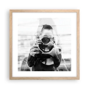 Poster in cornice rovere chiaro - Il creatore e il materiale - 40x40 cm