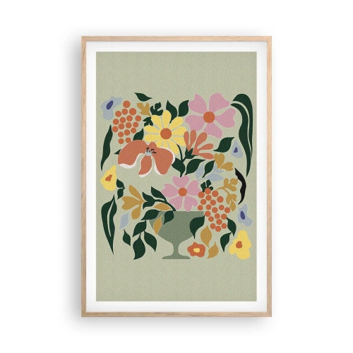 Poster in cornice rovere chiaro - Bouquet pieno di vita - 61x91 cm