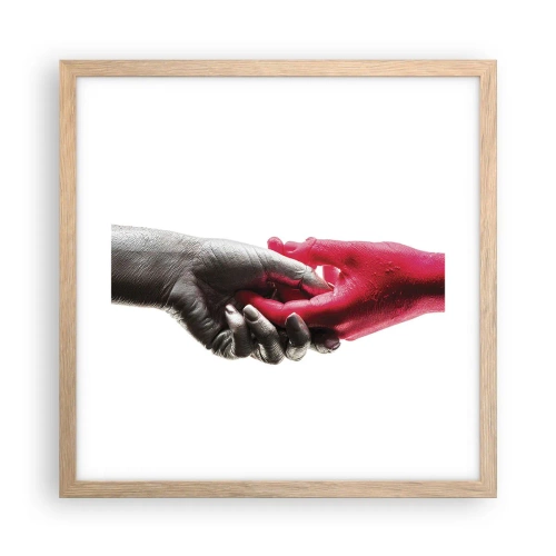 Poster in cornice rovere chiaro - Insieme, sebbene diversi - 40x40 cm